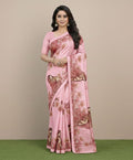 Chinon Crape Digital Print Saree with Swarovski Border